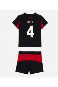 AC Milan Samuele Ricci #4 Jalkapallovaatteet Lasten Kotipeliasu 2025-26 Lyhythihainen (+ Lyhyet housut)
